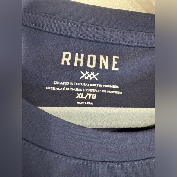 XL Rhône tee shirt casual and workout athletic shirt in navy blue - Picture 8 of 11
